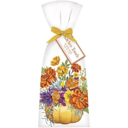 Fall Flowers Tea Towels, Set of 2
