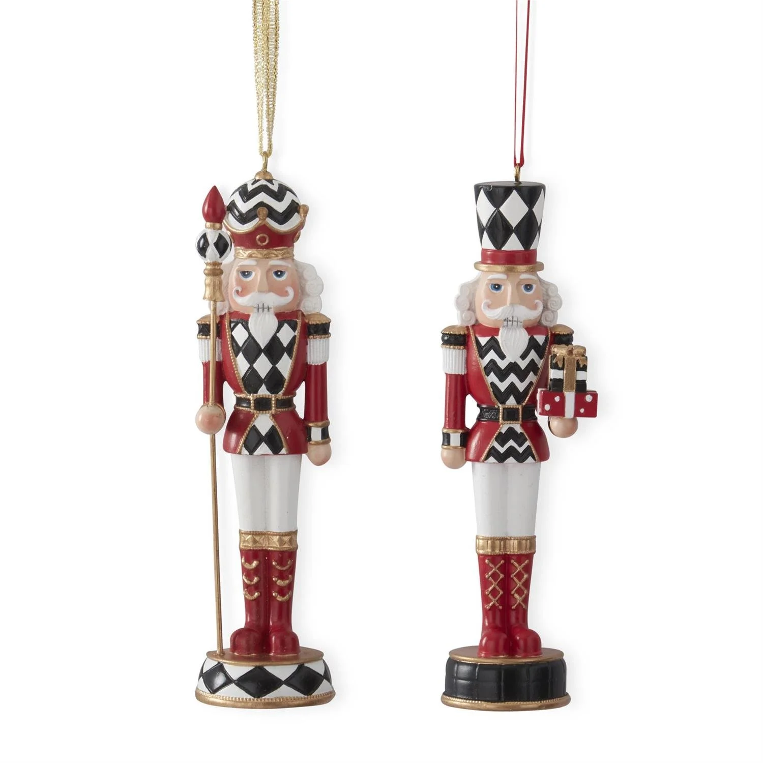 Nutcracker Ornament Red/White/Black, 2 Variations