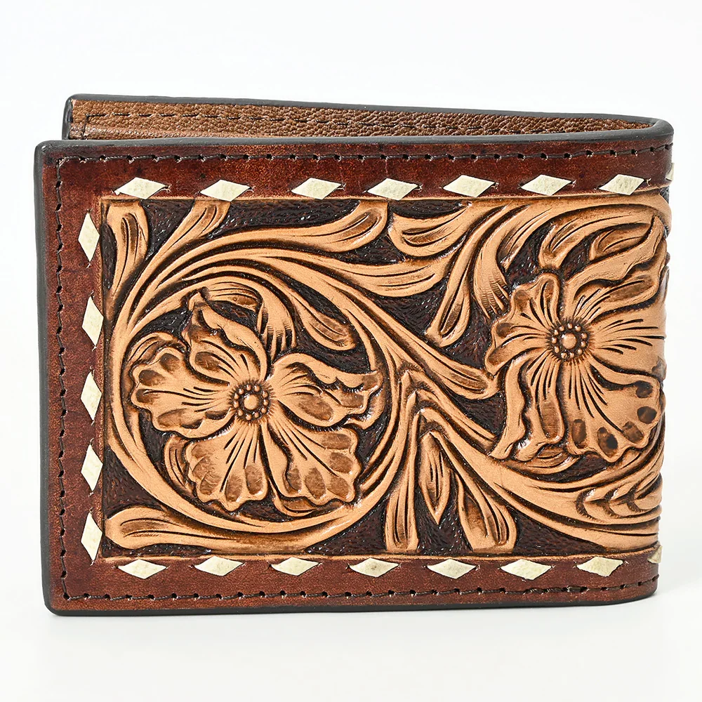 Brown Tooled and Stud Wallet3.webp