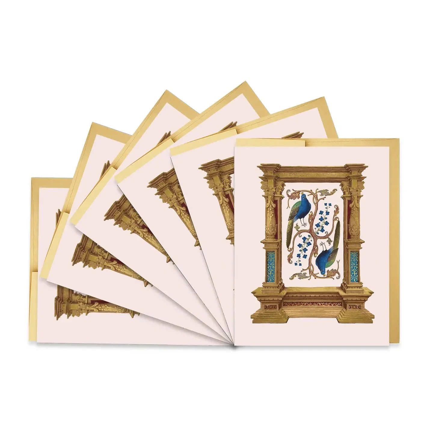 Peacock Frame Illumination Boxed Set of 6 Cards