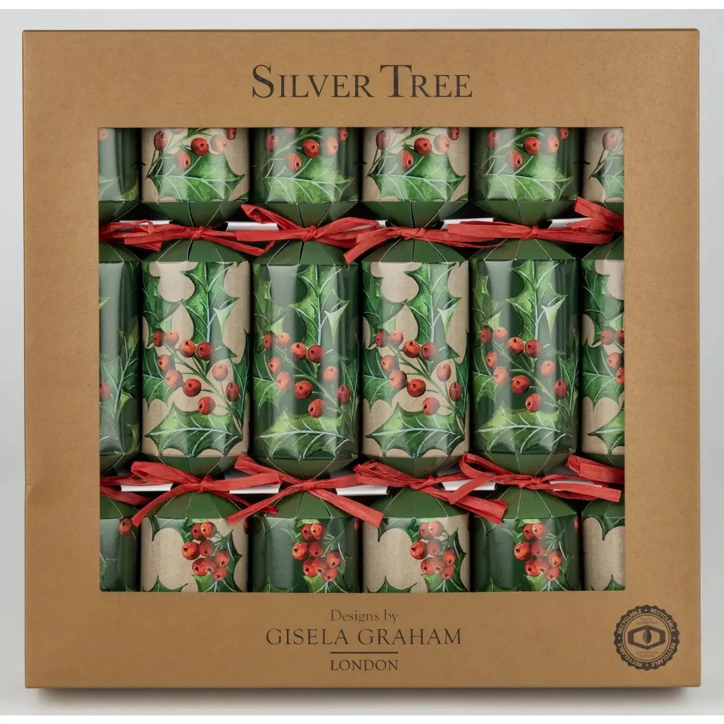 Holly and Vine Crackers, Box of 6