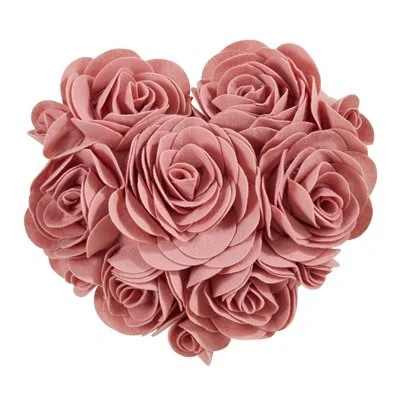Heart of Roses Pillow, Dusty Rose