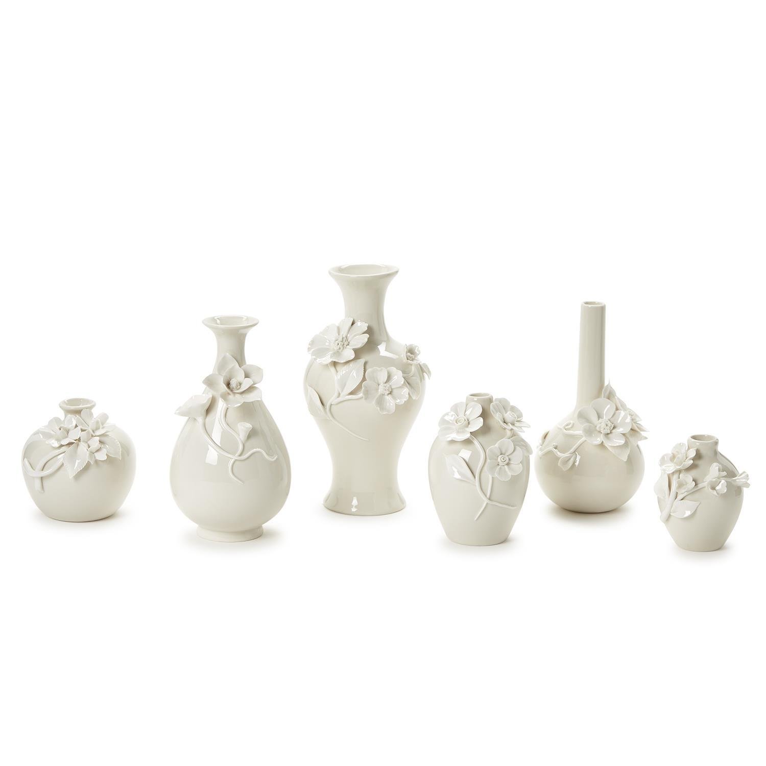 Porcelain Bud Vases, 6 Sizes