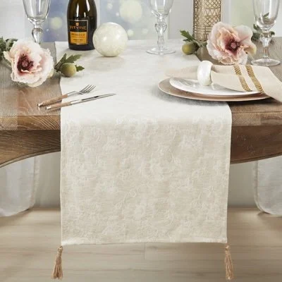 Floral Jacquard Linen & Cotton Runner