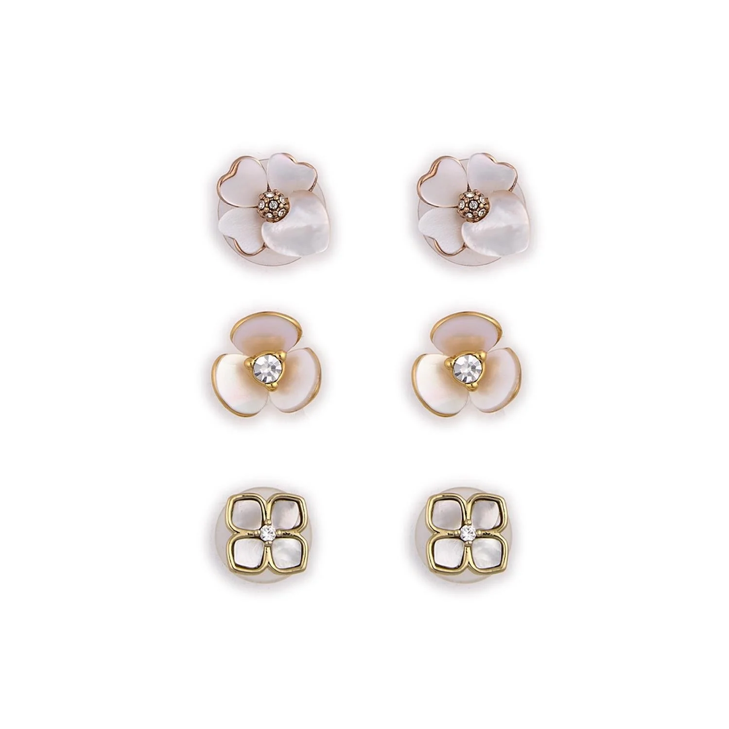 Mother of Pearl Flower Stud Earrings