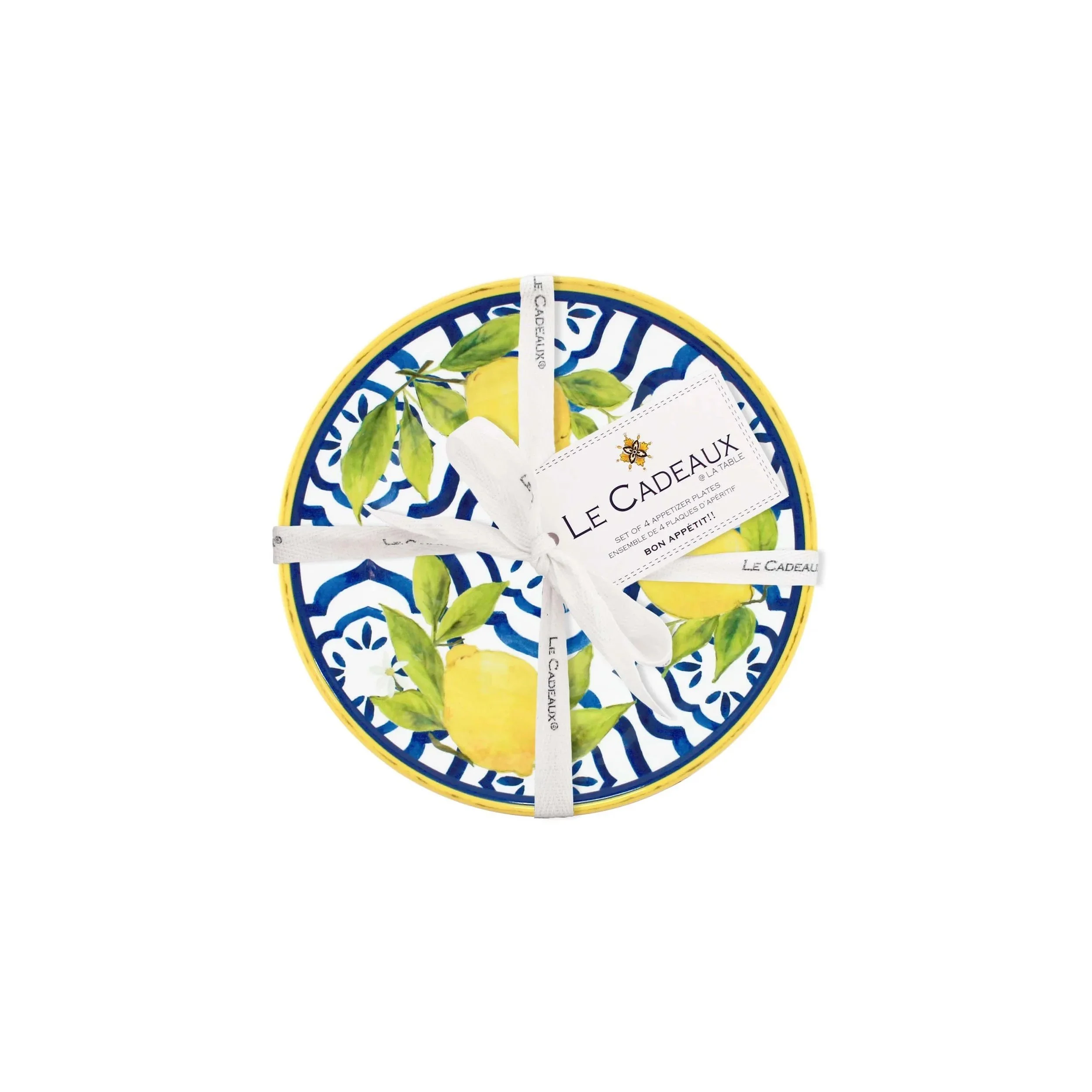Le Cadeaux Palermo Melamine Appetizer Plates - Gift Set of 4