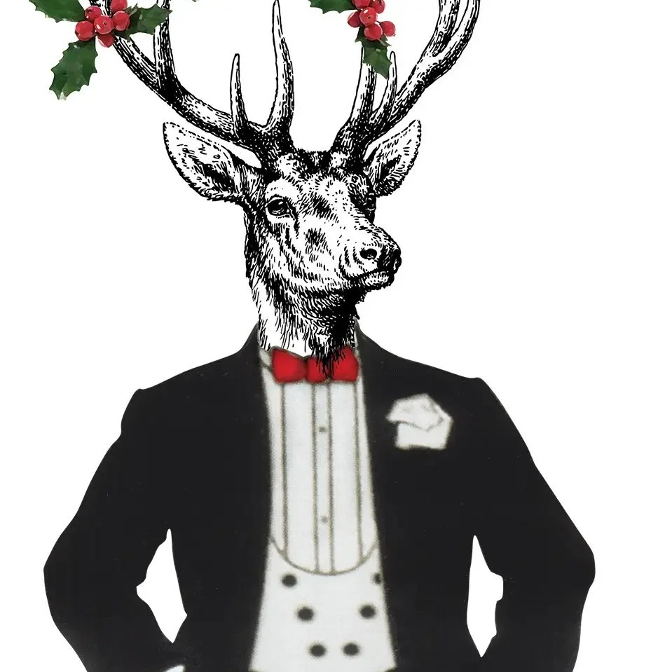 Holiday Deer Hand Towels, Deer In Tux