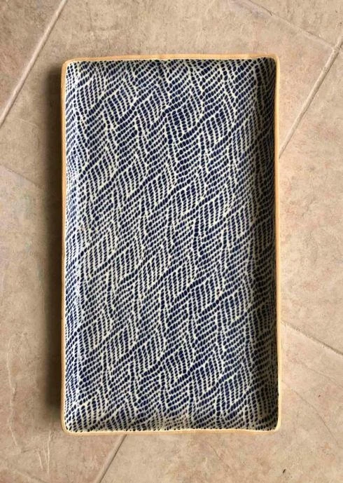 Terrafirma Braid Medium Stacking Platter, Cobalt