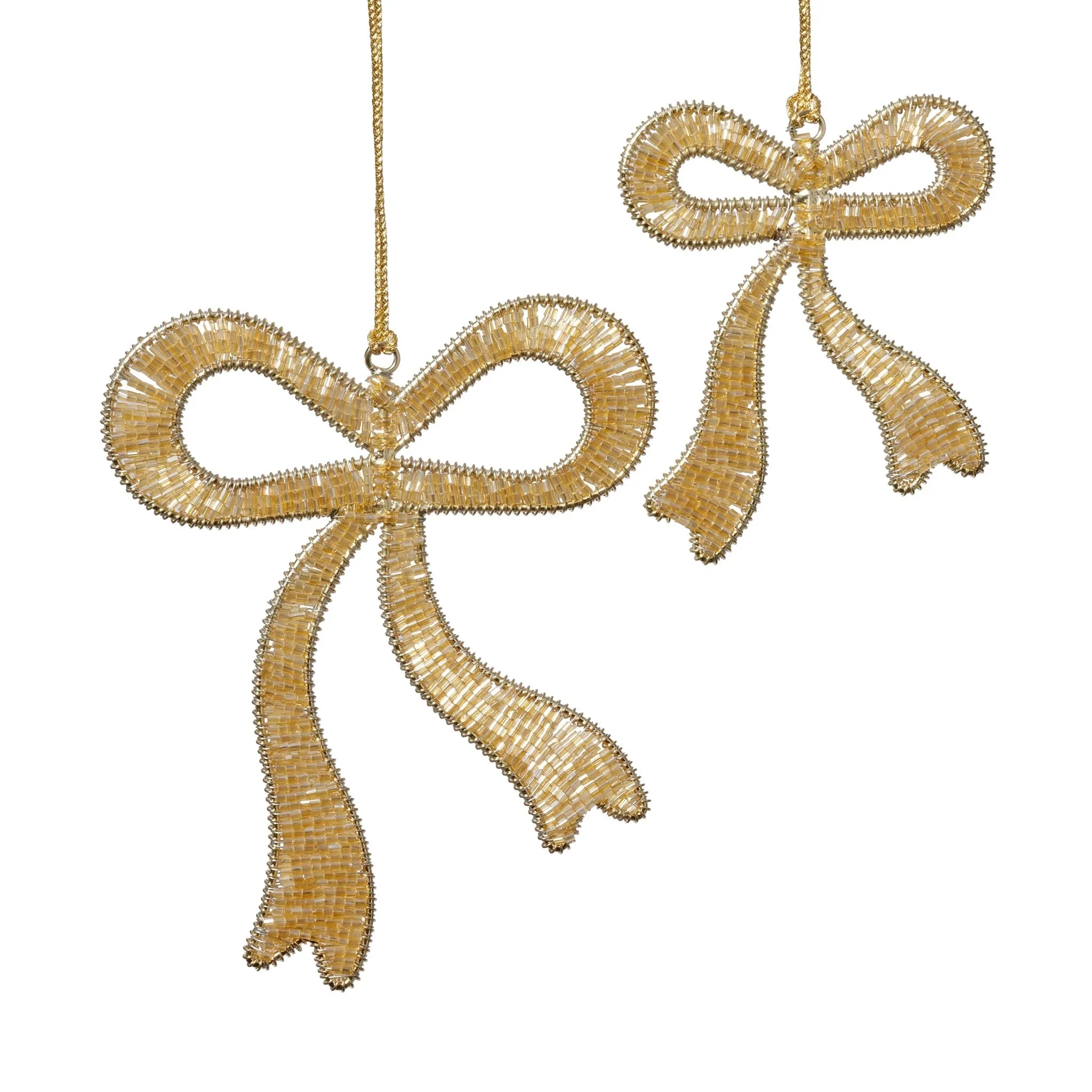 Beaded Bow Ornaments, 2 Sizes
