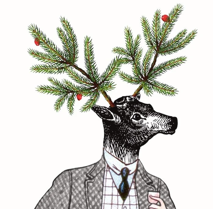 Holiday Deer Hand Towels, Deer In Tweed