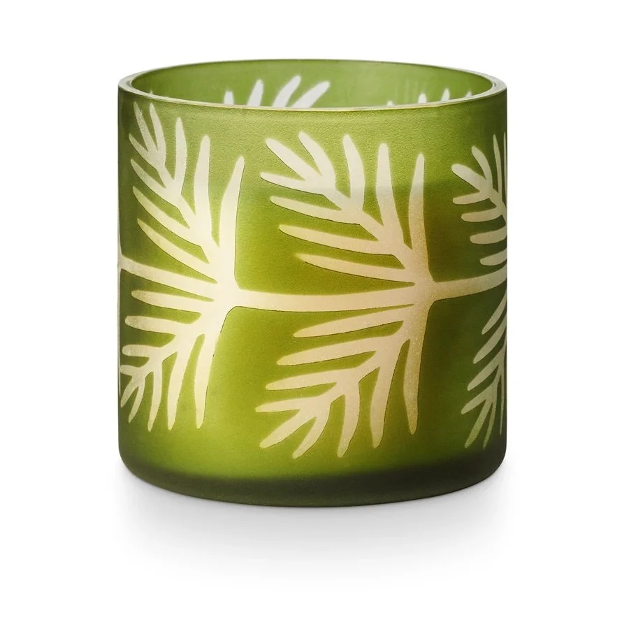 Balsam and Cedar Frosted Glass Candle