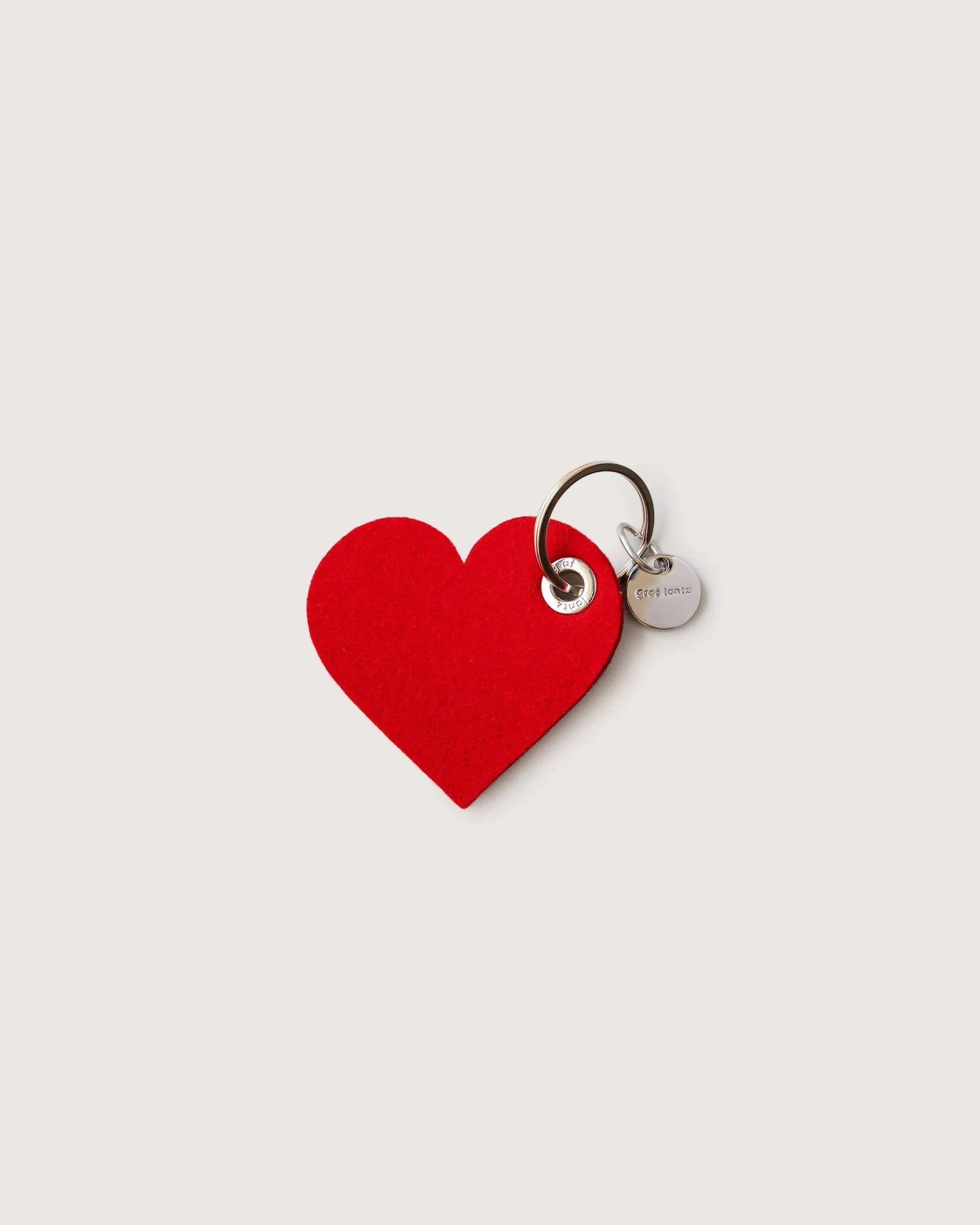 Felt Heart Key Fob, Red