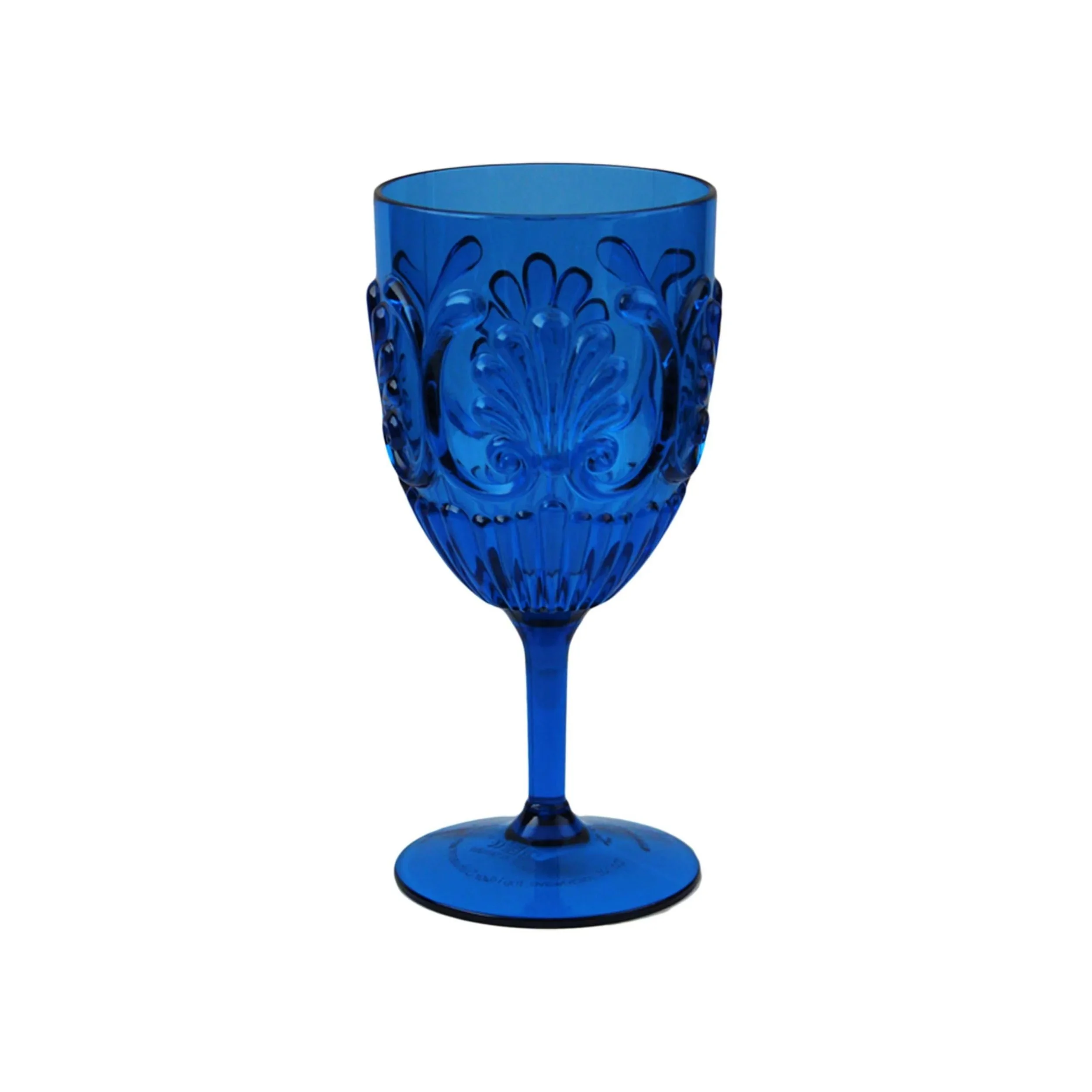 Le Cadeaux Fleur Blue Wine Glass