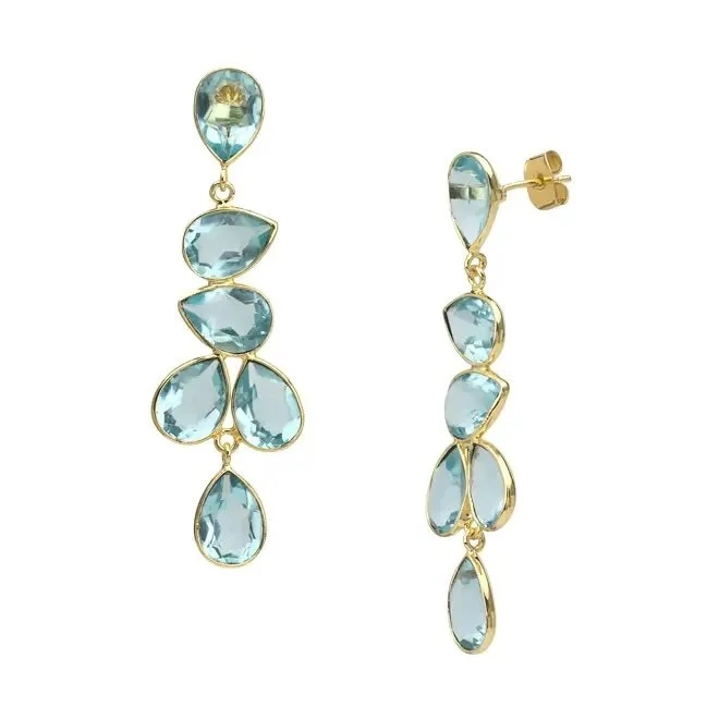 Blue Topaz Multi-Drop Earrings