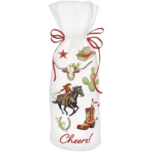 Western Holiday Wine Bag