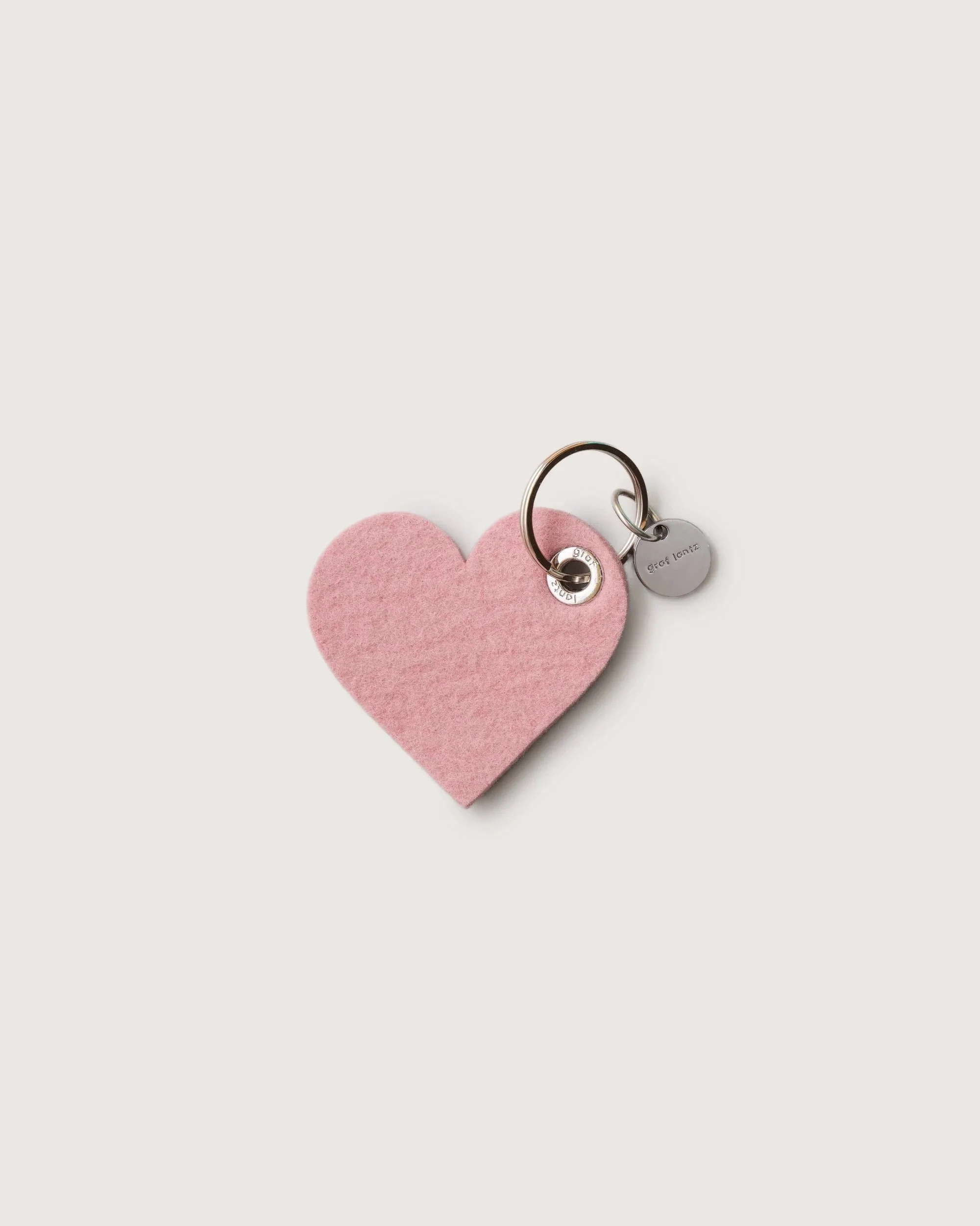 Felt Heart Key Fob, Pink