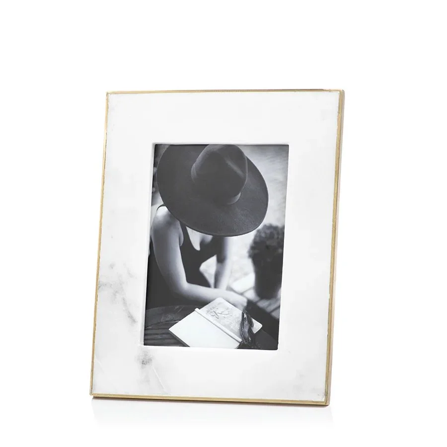 Marmo Marble and Brass Edge Frame