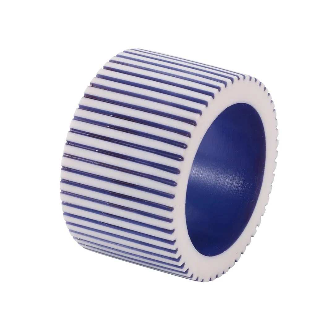 Bodrum Blue Pinstripe Napkin Rings, Set of 4