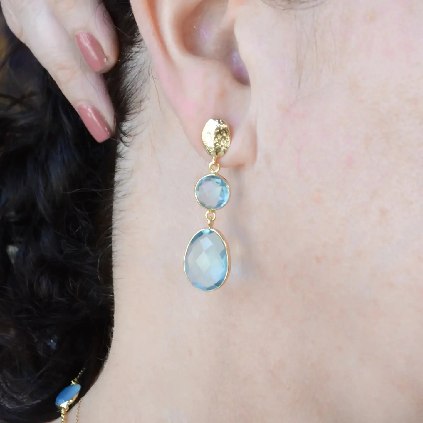 Topaz Double Drop Earrings