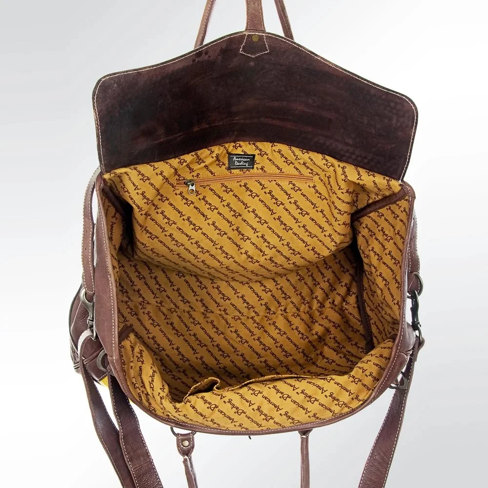 Tooled Leather & Saddle Blanket Duffel Bag2.jpeg