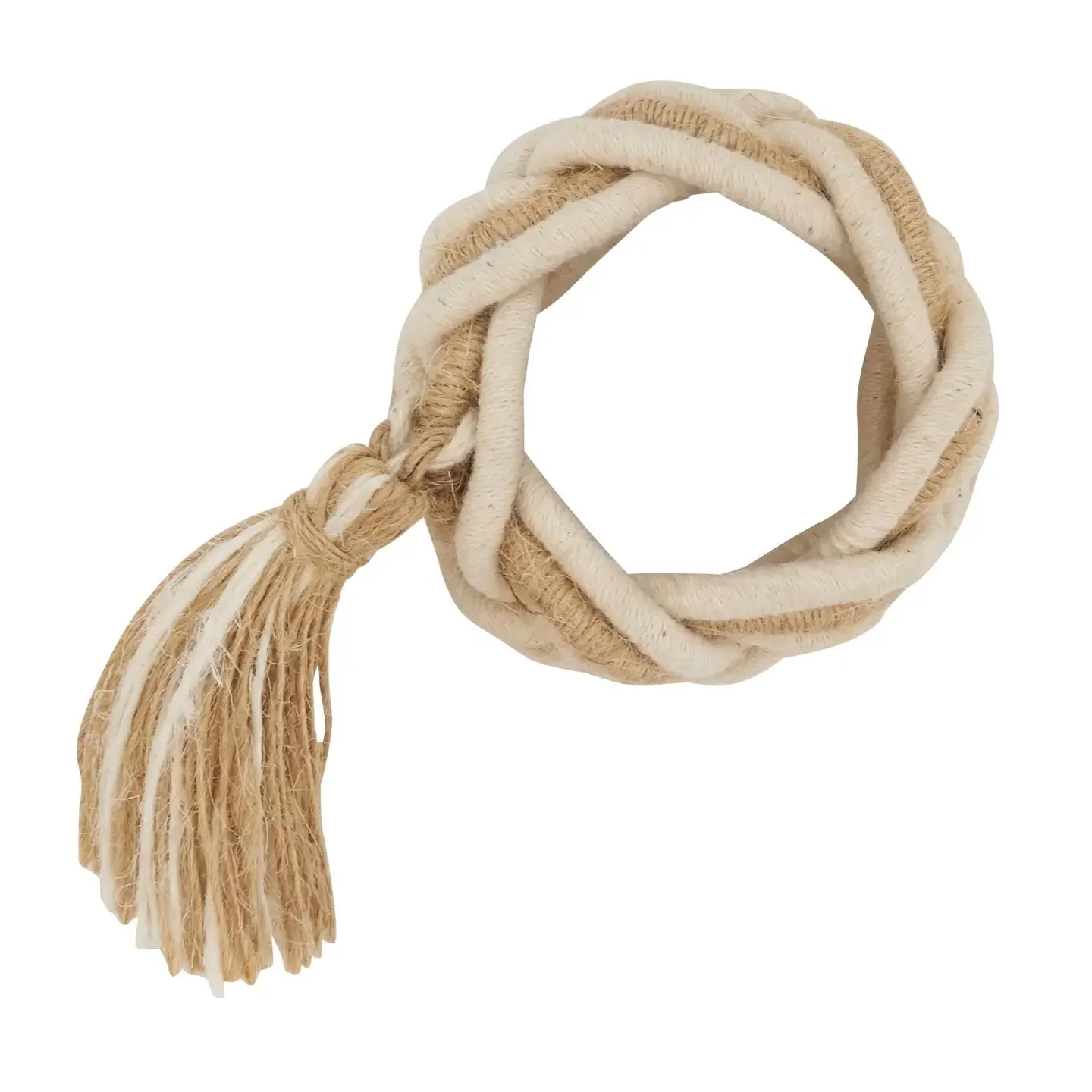 Braided Tassel Napkin Rings Set of 4