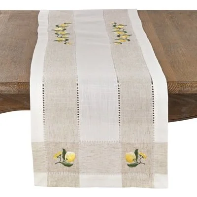 Embroidered Lemon Runner