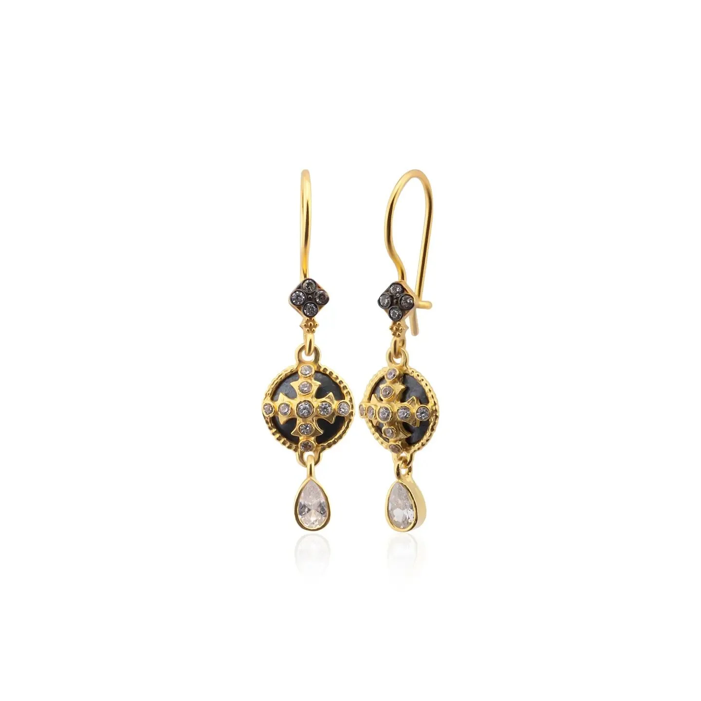Byzantine Two-Tone Drop Earrings