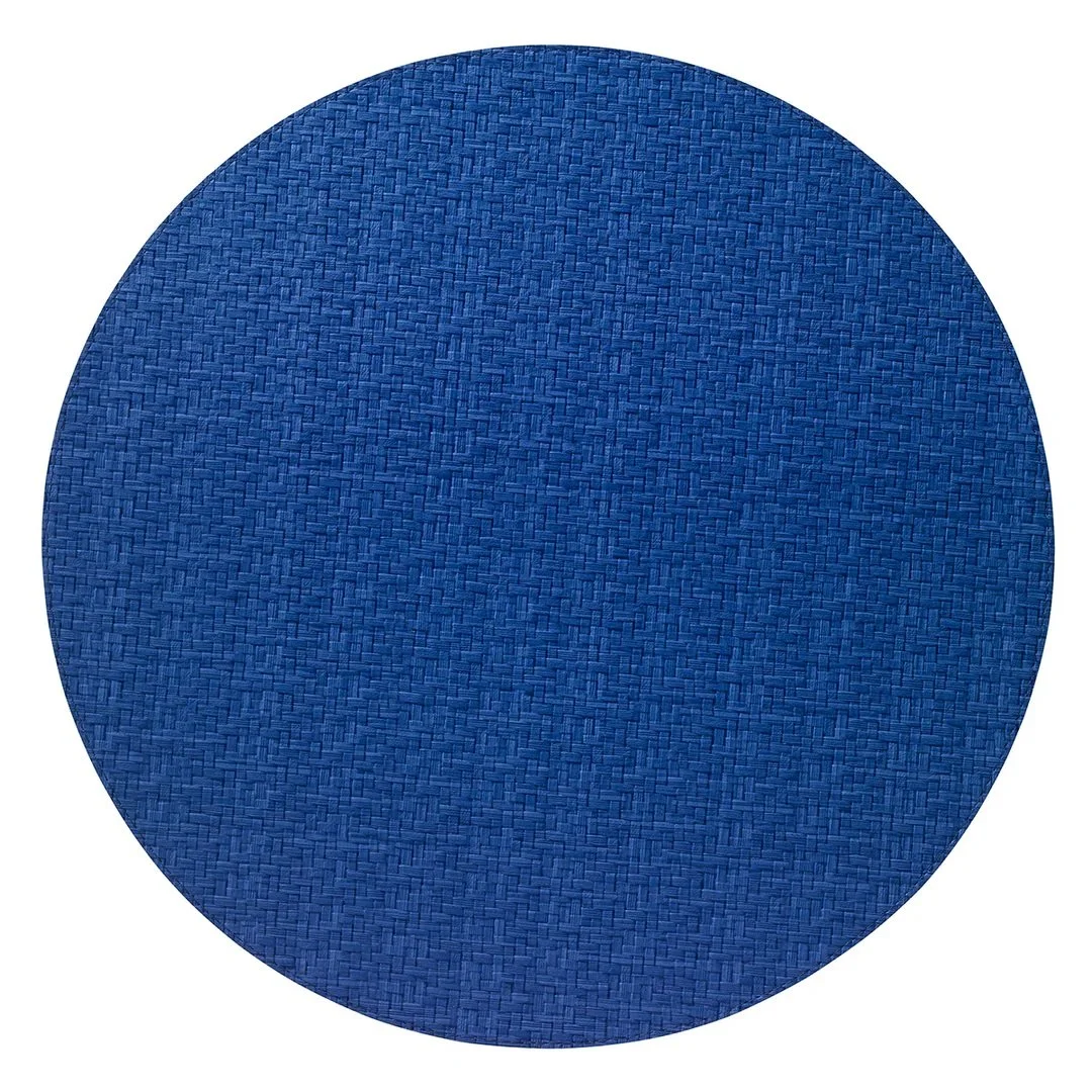 Bodrum Easy Care Wicker Round Placemats - Delft, Set/4