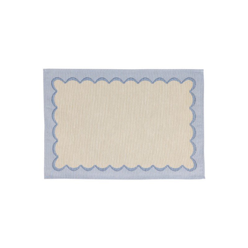 Vietri Tavola Blue Scalloped Placemats, Set of 4