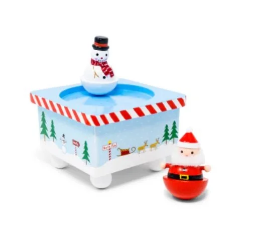 Dancing Santa and Snowman Music Box