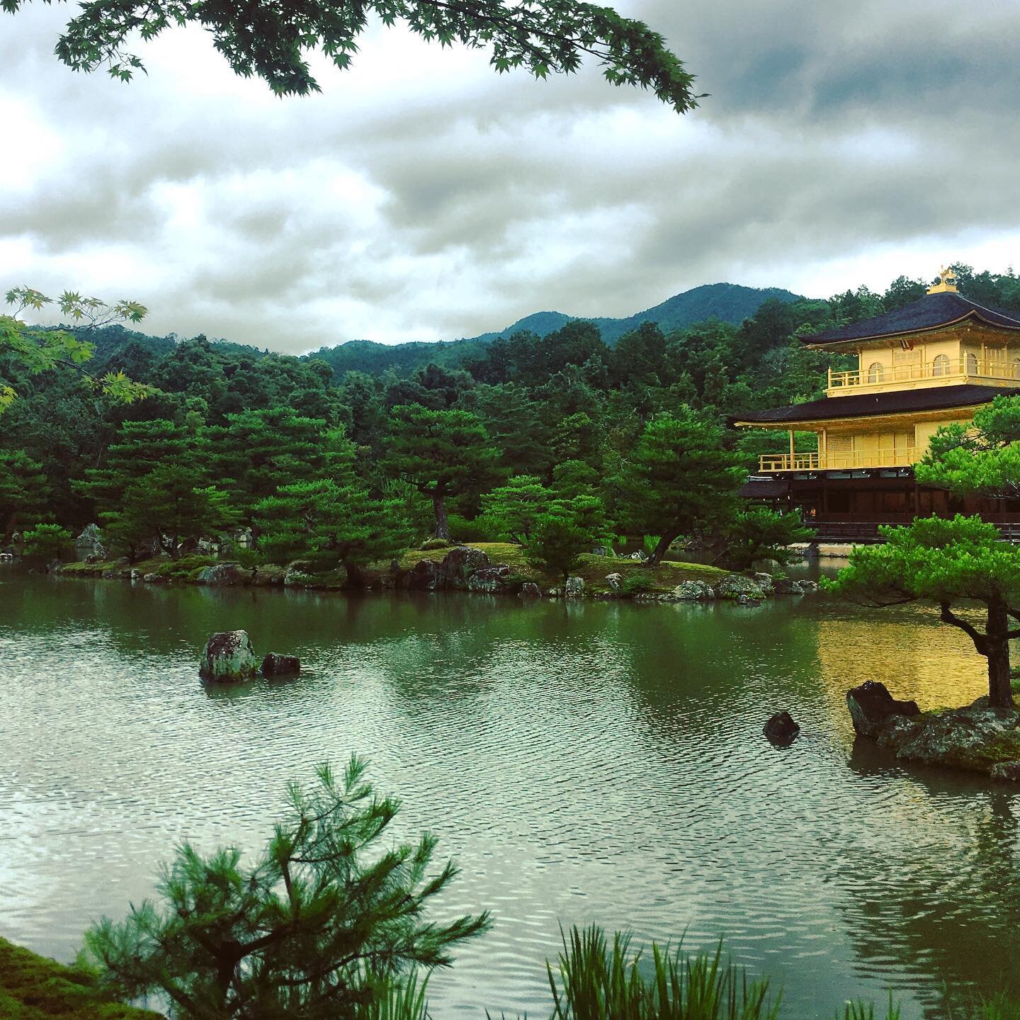 Konkaku-ji the Zen Buddhist temple in Kyoto, Japan. The top two floors are covered in gold leaf! #yetiadventure