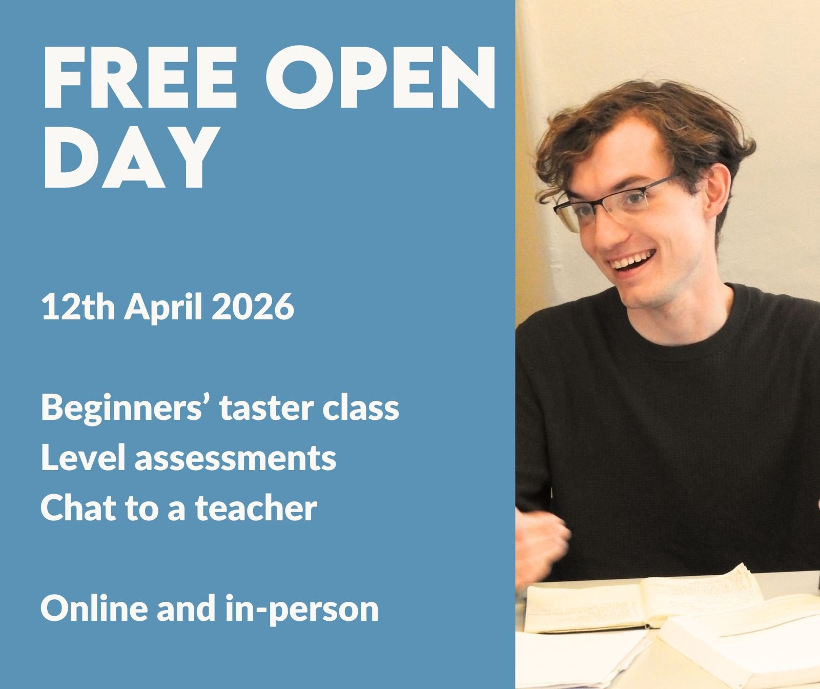 12th April - Free Open Day