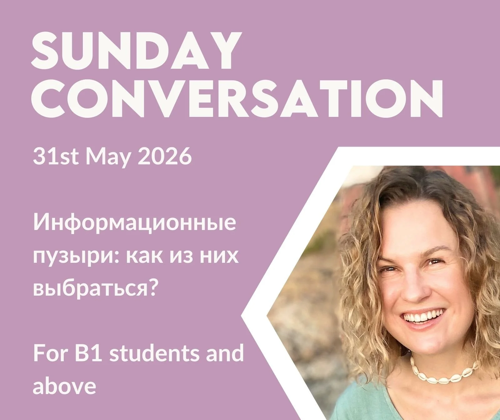 31st May- Sunday Conversation Club