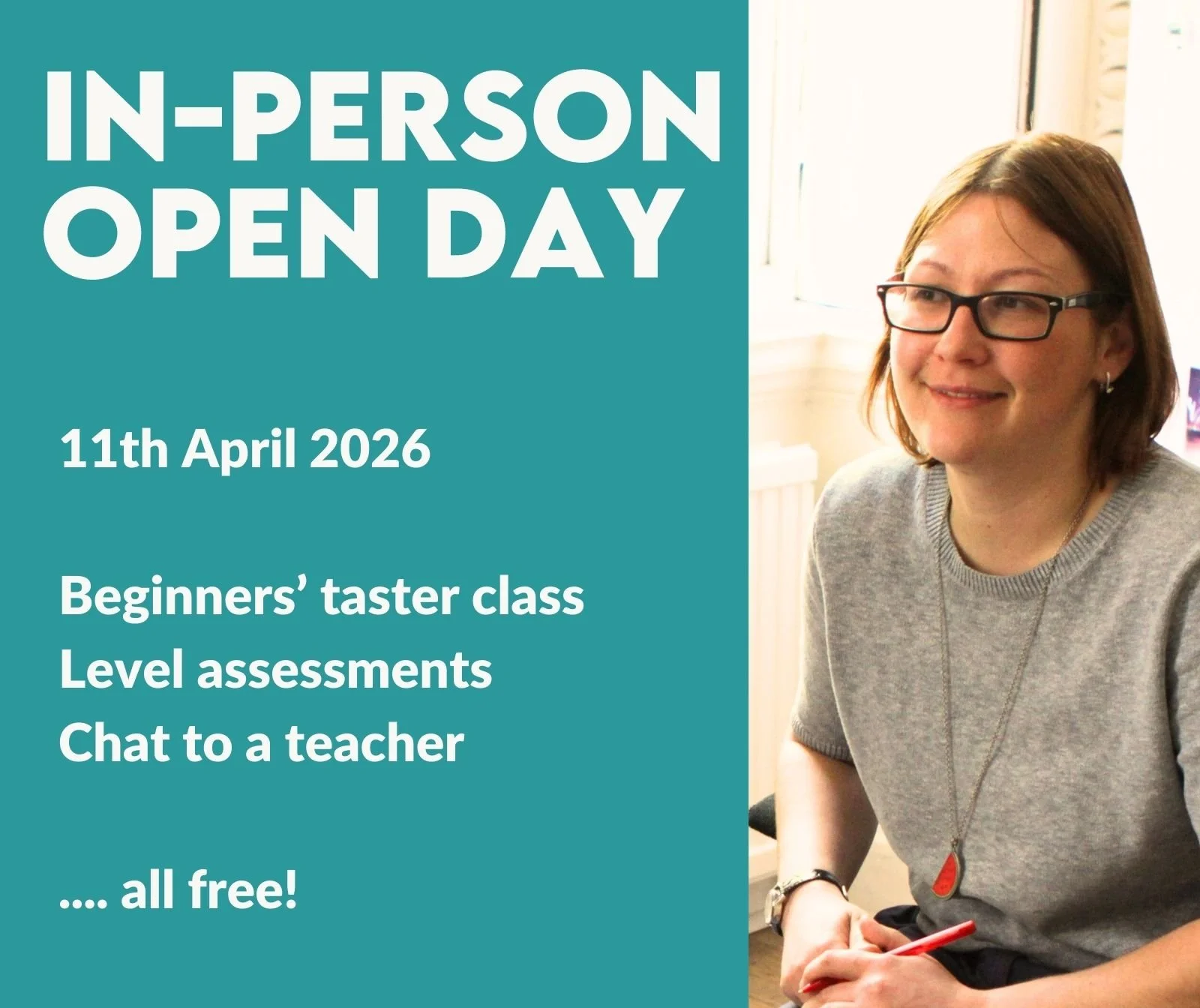 11th April - Free In-Person Open Day