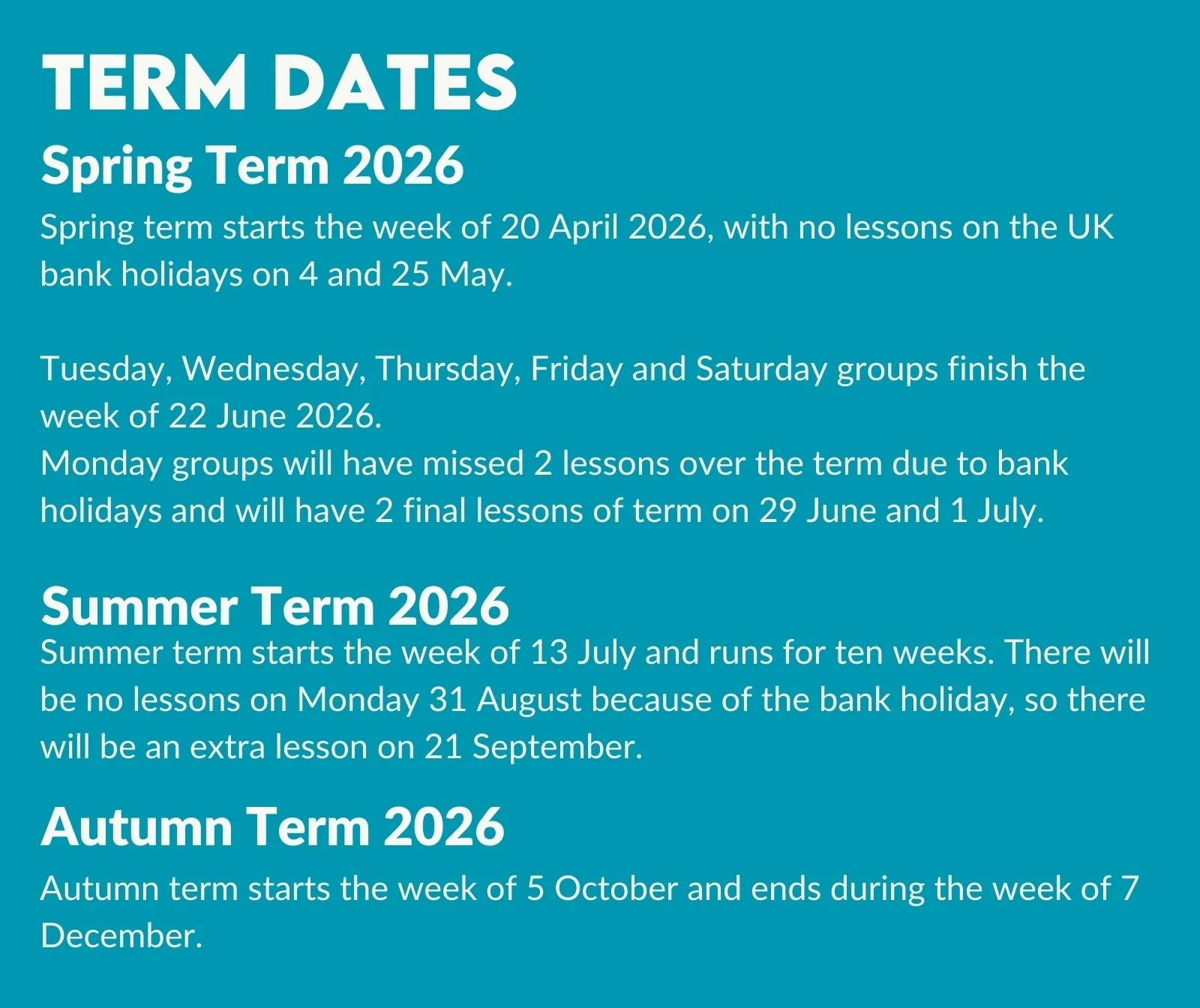 Term Dates 