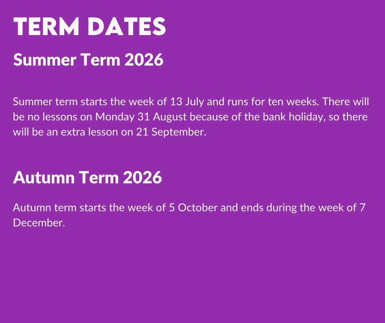 Term Dates 