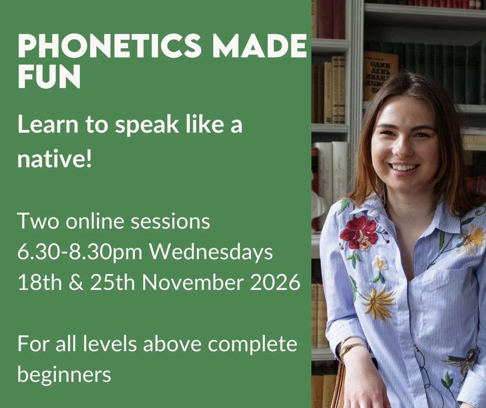 18th &amp; 25th November - Phonetics Made Fun