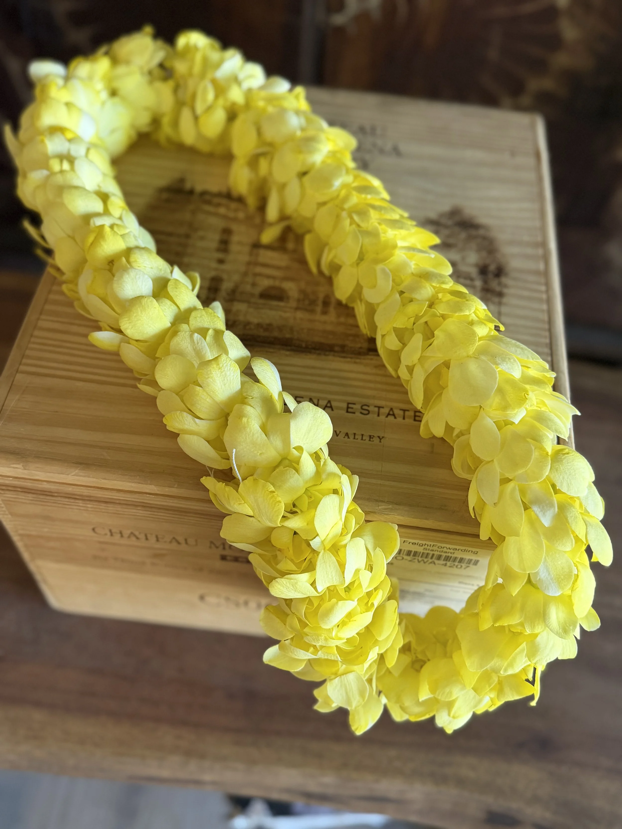 Graduation Lei Double Orchids Yellow only**