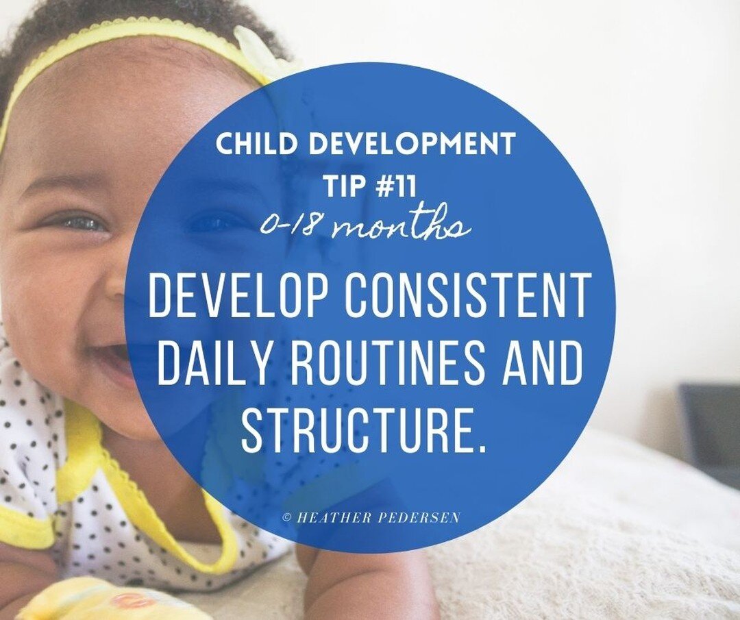 &quot;This will allow your child to make sense of his new and complicated world. His security in the predictability of the day-to-day routine (ex. feeding, sleeping, changing, bathing, etc.) will give your child trust in himself and his surroundings.