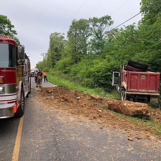 Engine 2414 along with 2407 are currently working a MVA in the 15800 block of Crystal Valley Road. A single dump truck rolled over spilling debris onto the roadway. One patient was transported by @mems_ar to a local hospital for further evaluation. #