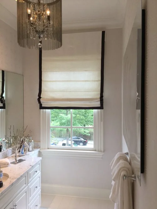 Roman Shades are offered in several styles- Classic, Relaxed and tucked. There are also different lift options. Ask your D98 representative for more details.