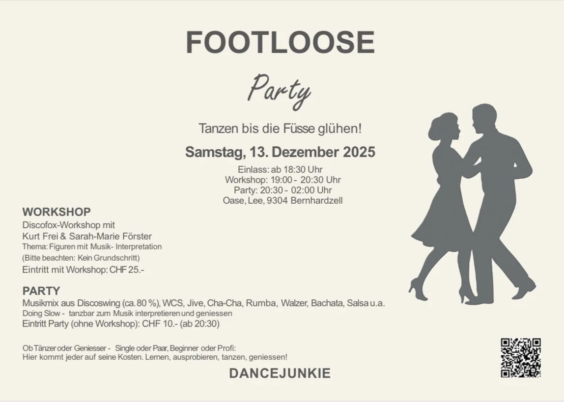 Footloose Party - Tanzen bis die Füsse glühen!!! & Workshop mit Kurt Frei ab 19:00