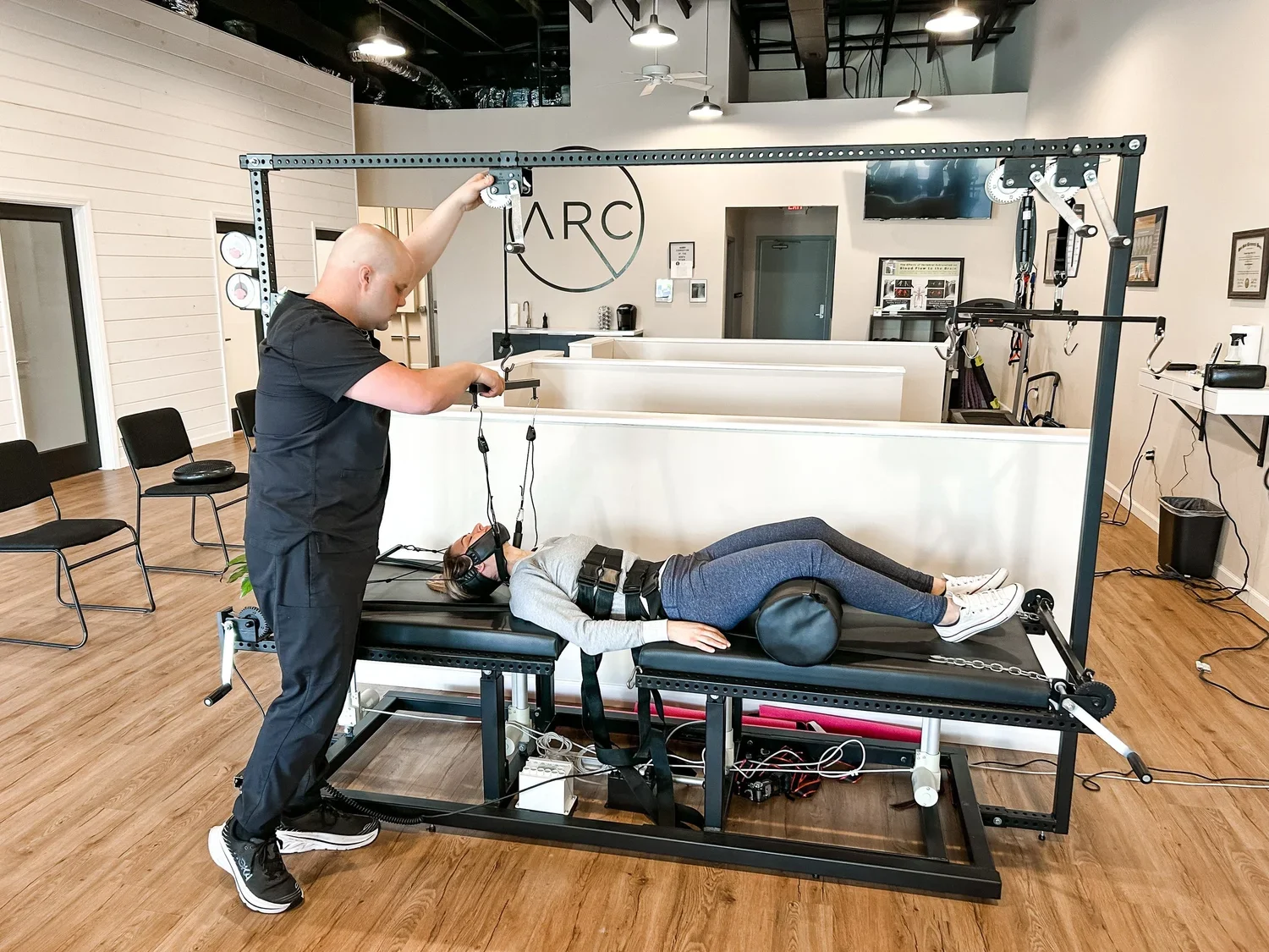 Spinal traction for neck pain and back pain