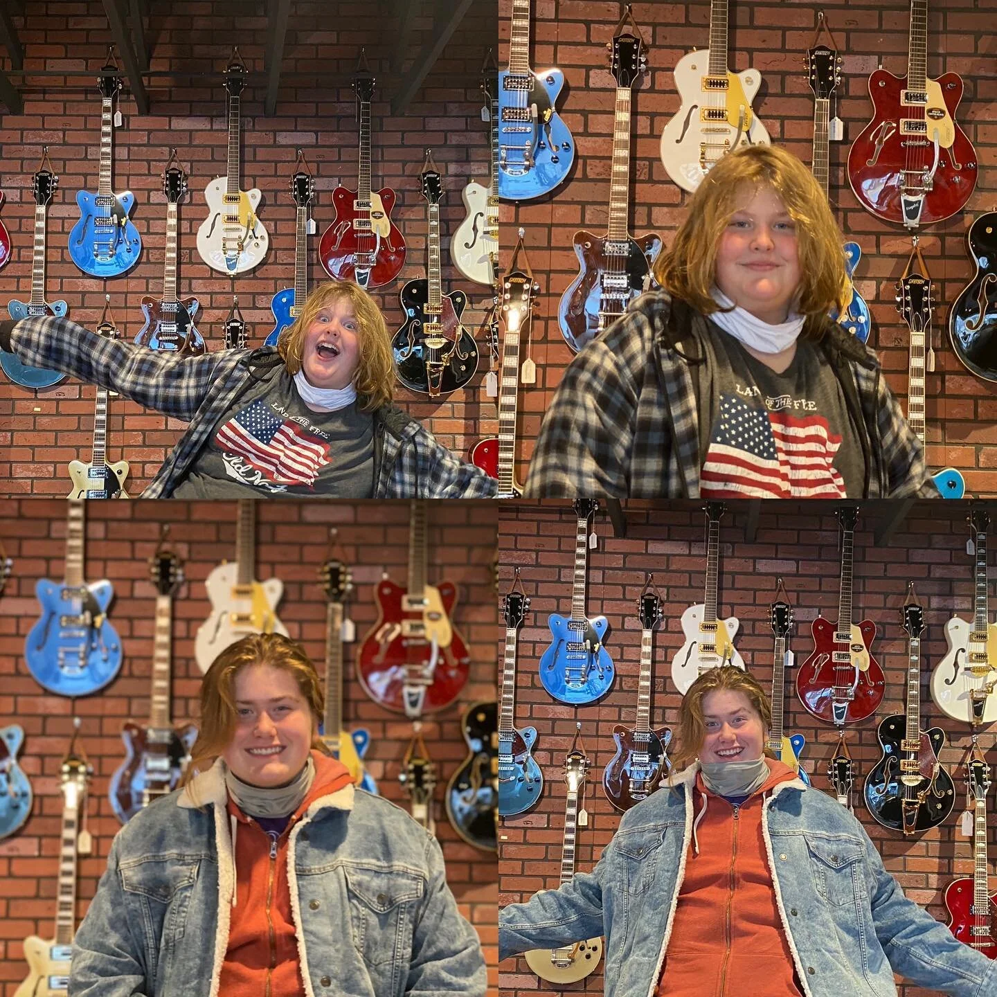 When you find a wall of cool guitars...