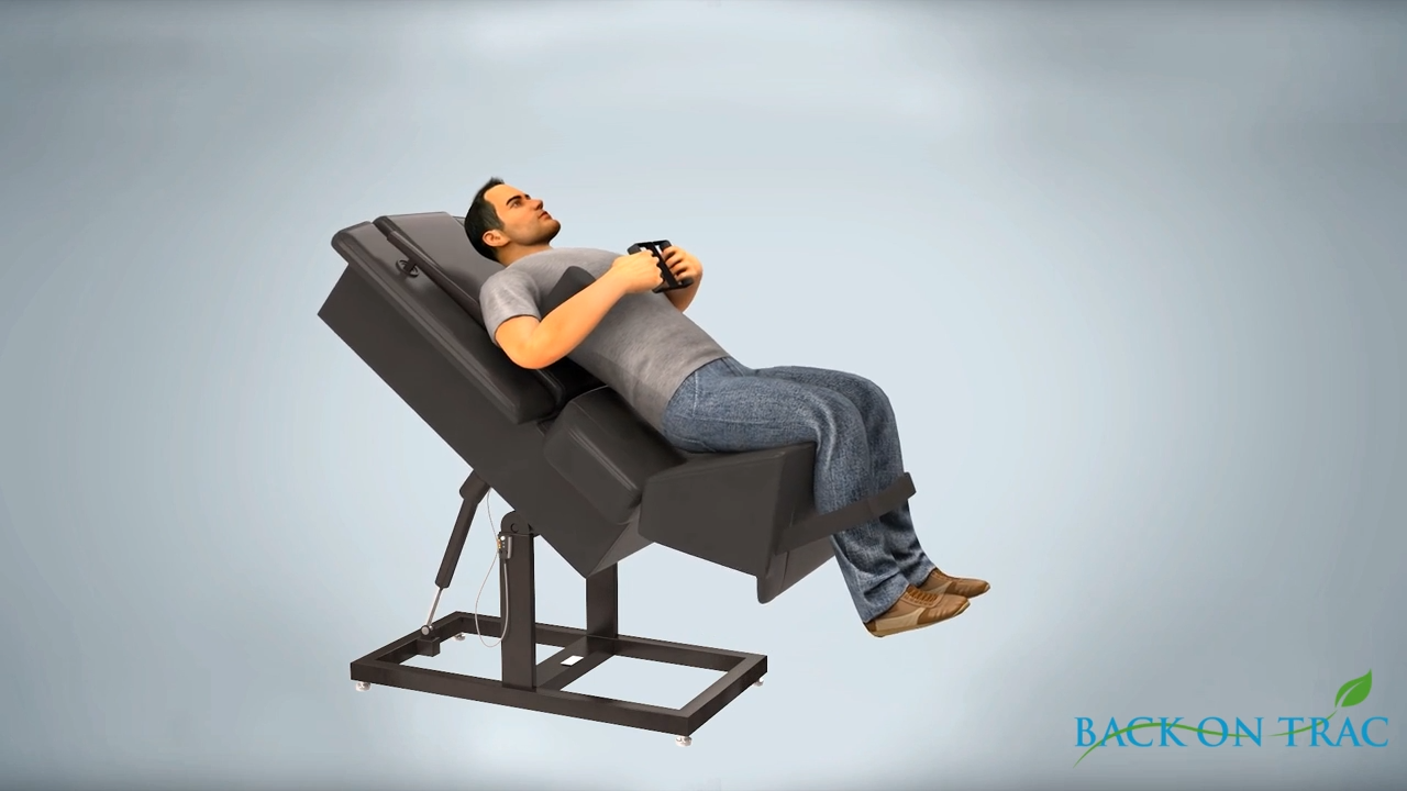 animated photo of person sitting on spinal decompression chair