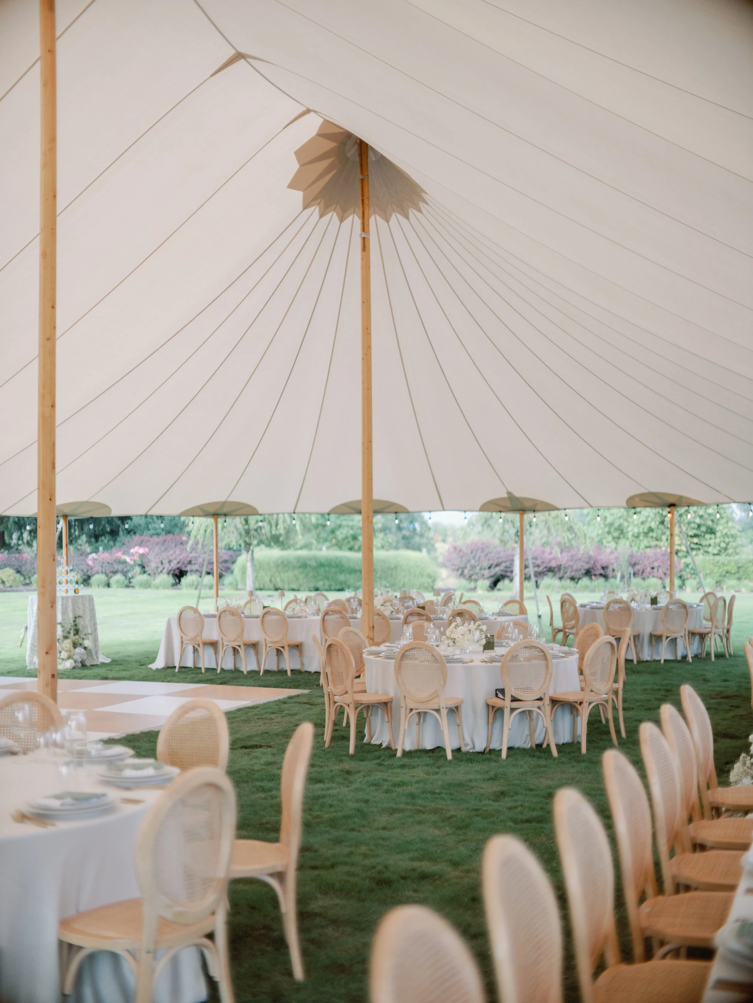 wedding reception wide tent shot Dundee Oregon