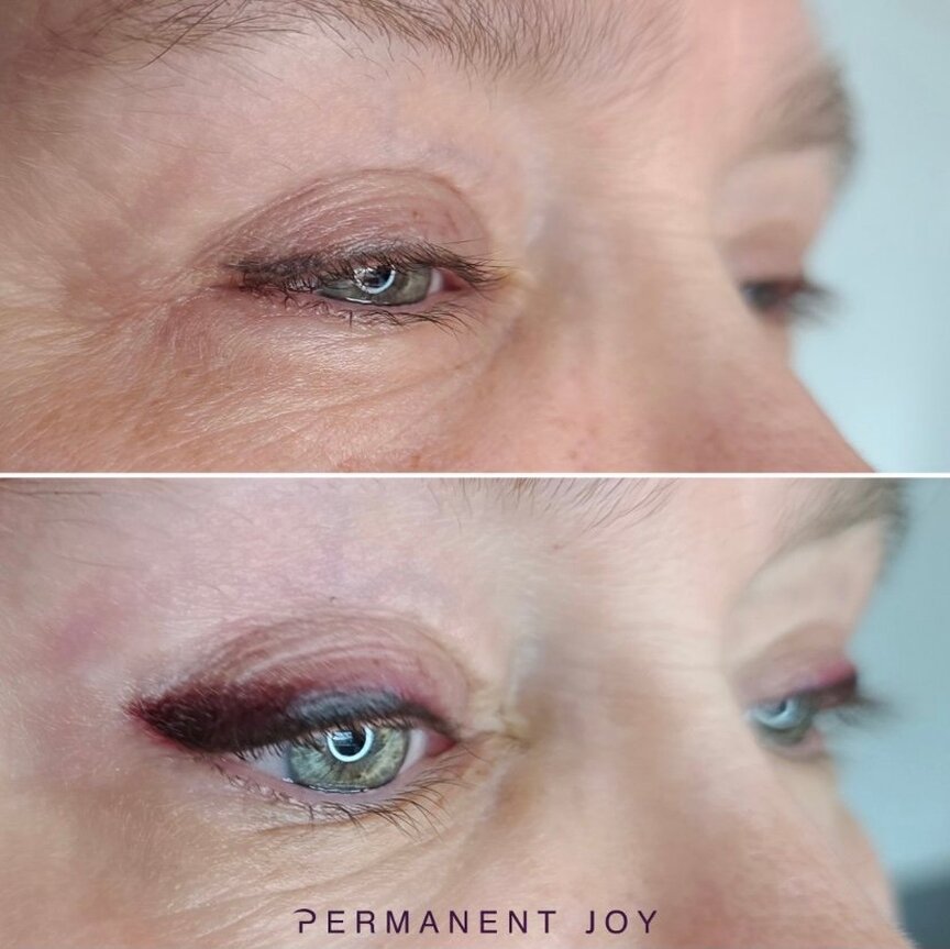 Stardust eyeliner 🌌 is a perfect way to amp up the eyes, but still, keep them soft and smokey 🌱
⠀
Beautiful feline flick with soft shadings to blend 😻 Cover up of an old classic liner ⭐️
Lasts 1-3 years.
⠀
I create a natural-looking fine line or d