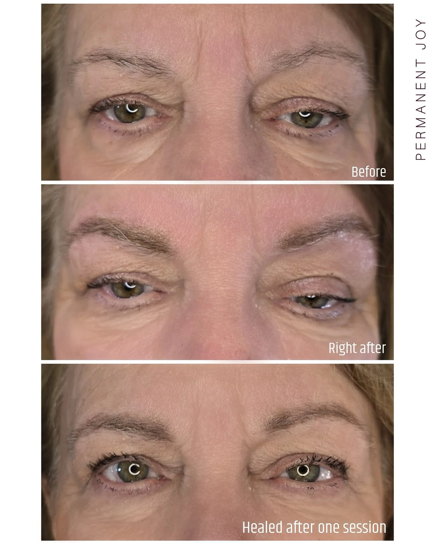 ✨ Natural Brows with Grey Hairs &mdash; Before, Right After &amp; Healed After One Session ✨

Here we have natural brows with a few grey hairs 🤍
I&rsquo;m often asked how pigment heals when there are grey or white hairs in the brows &mdash; and this