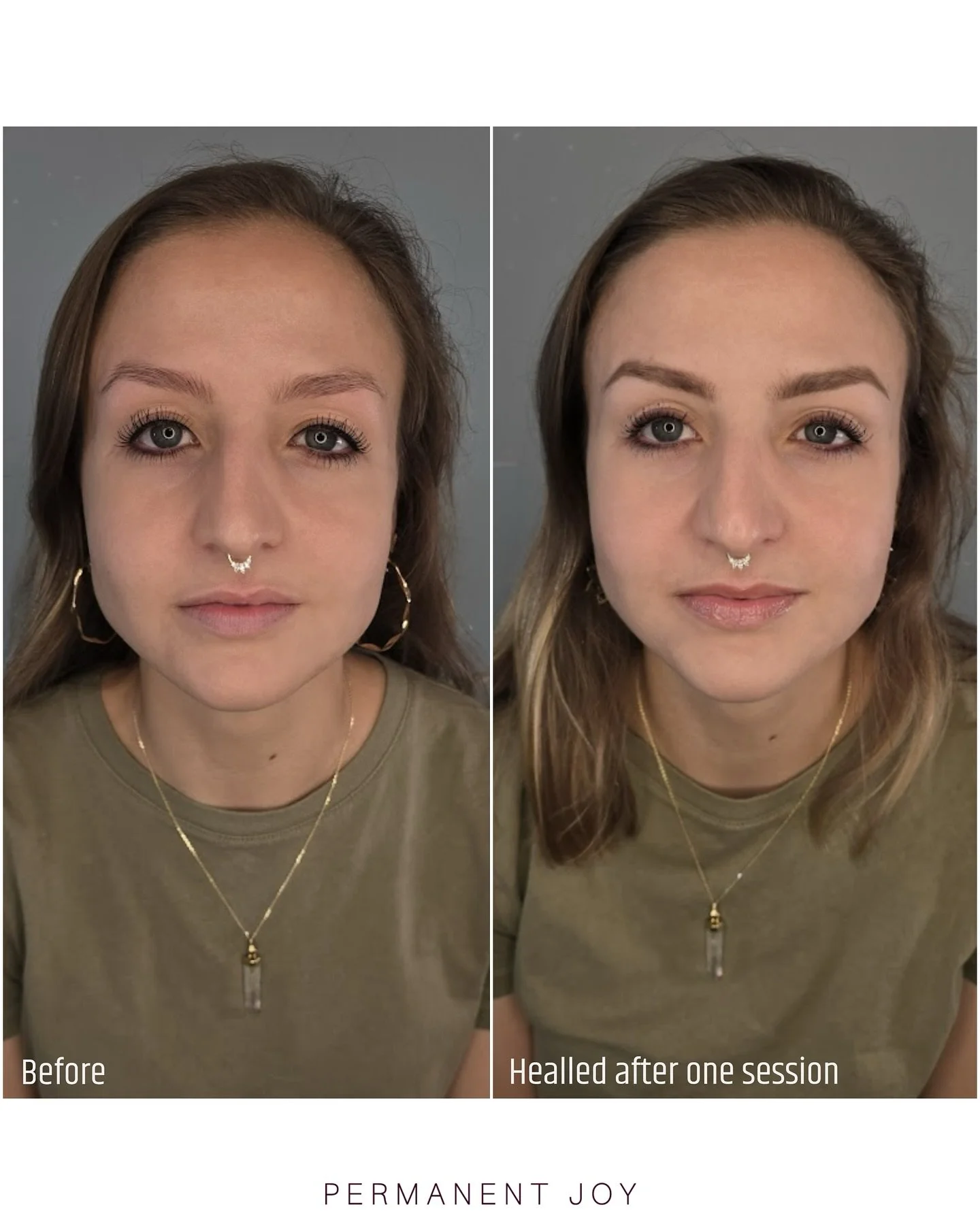 ✨ Brows: Before &amp; Healed After One Session ✨

This client wanted her brows to be visible, soft, and natural-looking.

She had been using a brow pencil that was much warmer than what actually suits her skin tone. After color analysis, we realized 