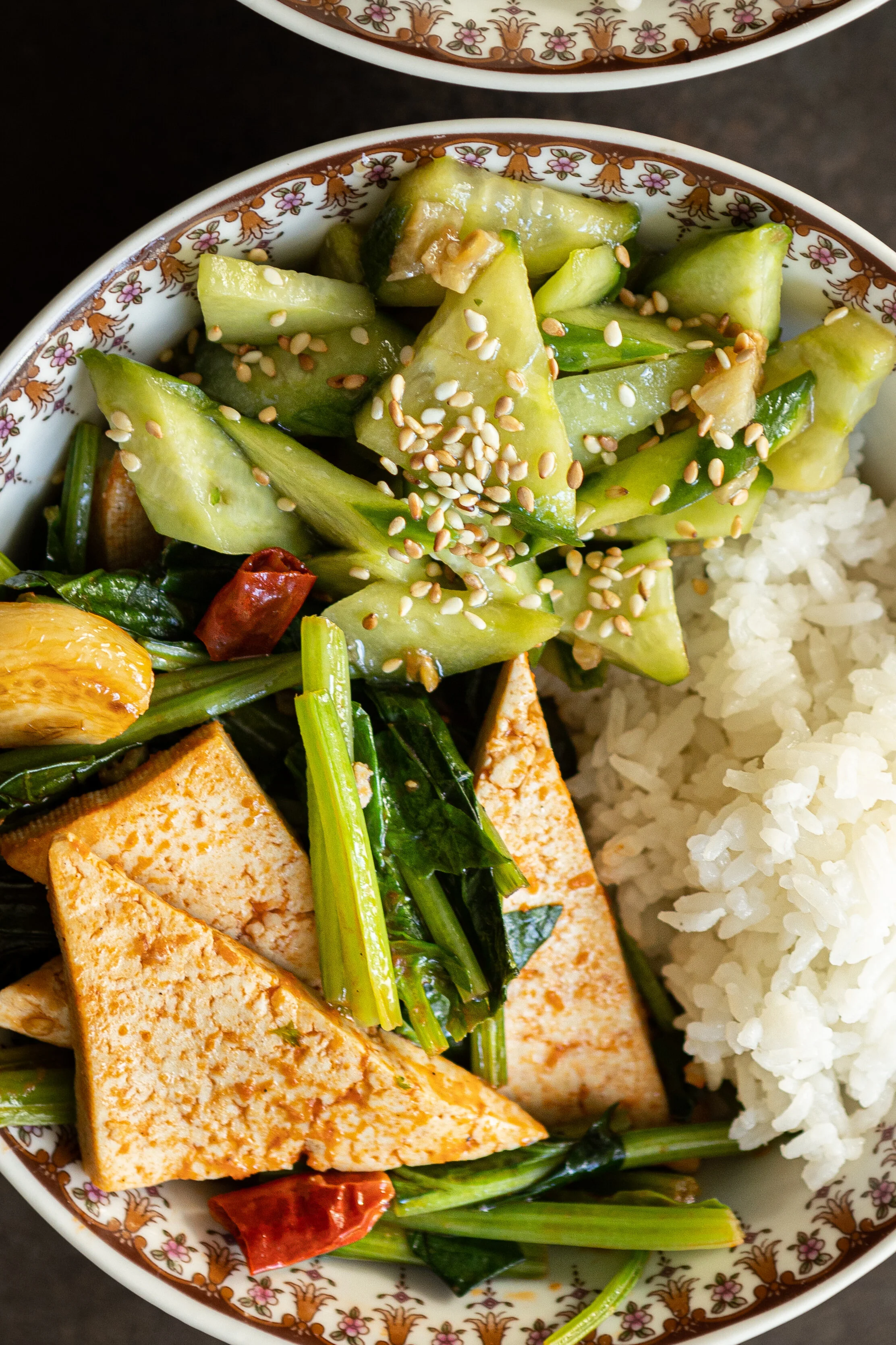 Vegan Meal: Tofu Recipe &amp; Cucumber Salad
